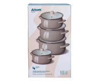 Altom Kpl. garnków emaliowanych 16-18-20-22 cm z pokrywami szklany - 1580547 - zdjęcie 4